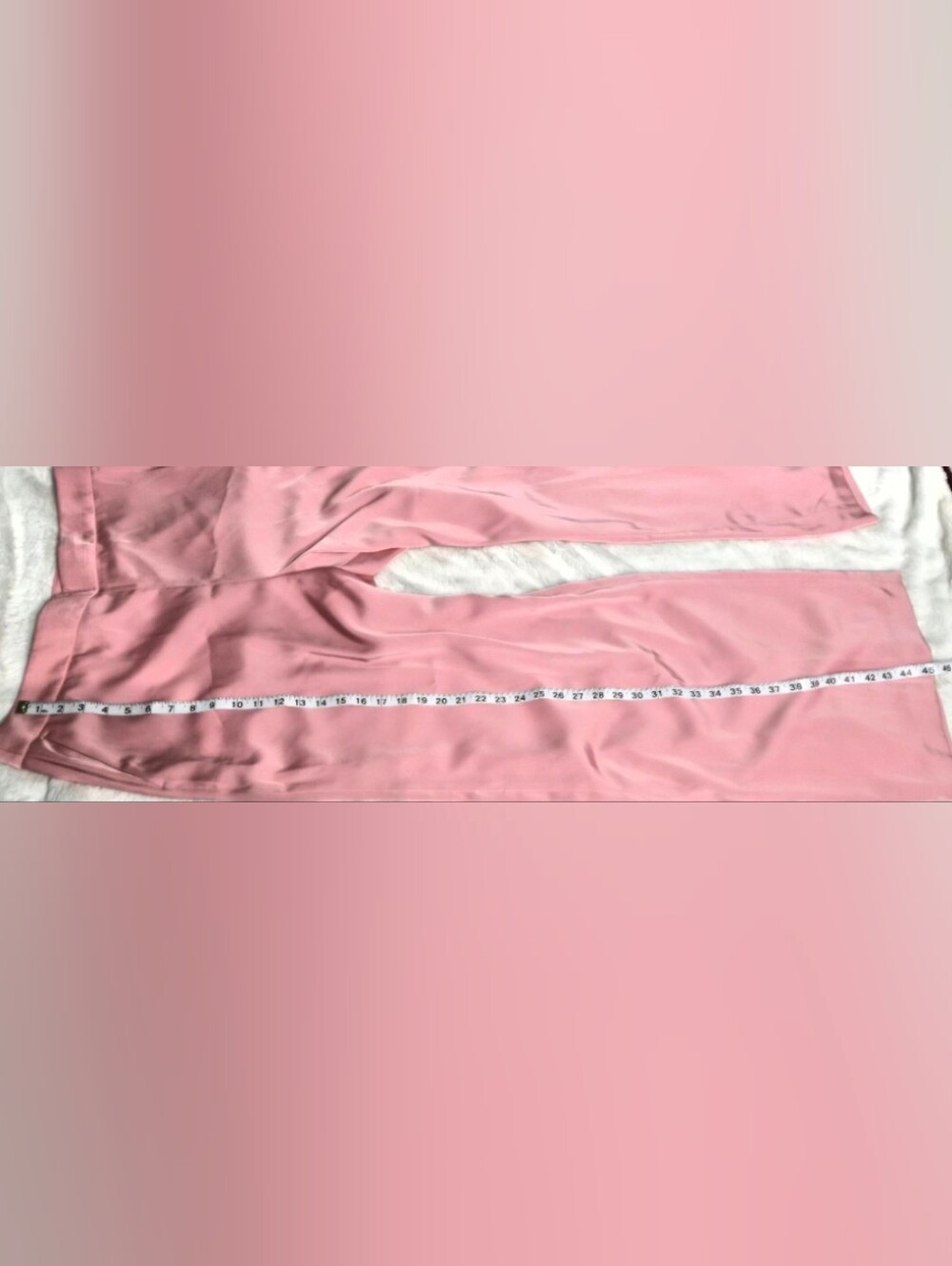 Donna Karan Satin Wide-Leg Pants in Blush Pink NWT Size 14 - Picture 8 of 9